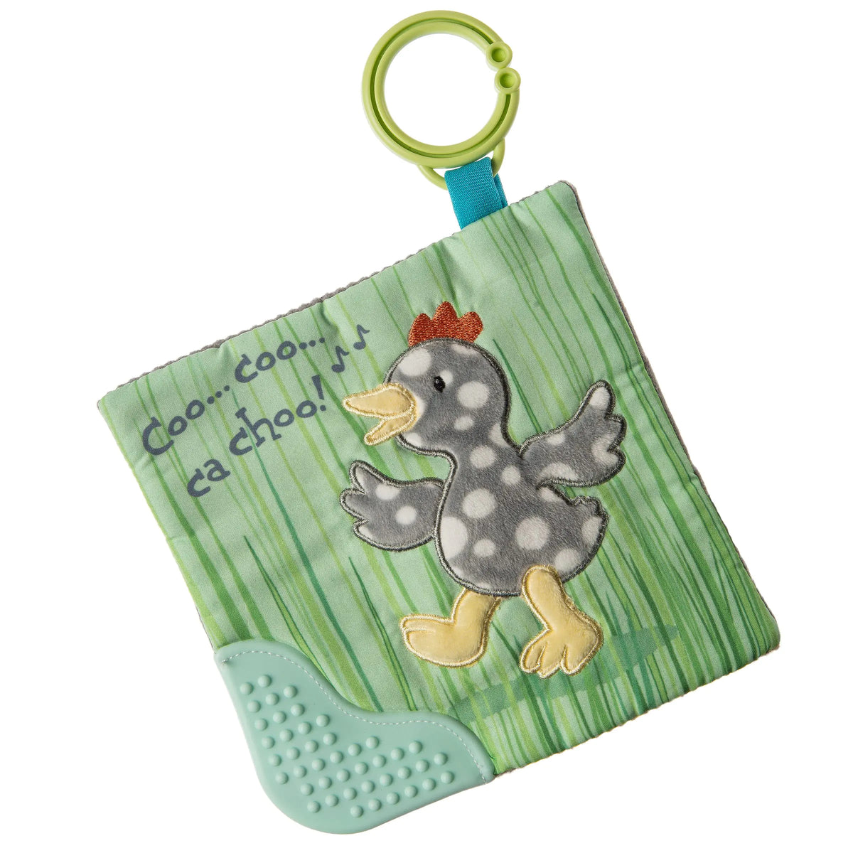Mary Meyer Crinkle Teether Toy with Baby Paper and Squeaker 6 x 6-Inches Rocky Chicken