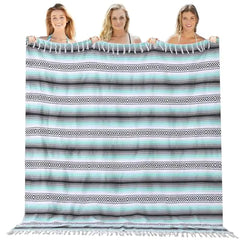 Mexican Throw Blanket Lightweight Serape Outdoor Blanket Extra Large Picnic Blanket Camping Blanket Beach Blanket Turkish Towel Sandproof Honeymoon Gift Fast Dry XL Compact Tent Gadgets 60" x 78" Mint