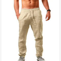 Cotton Linen Pants With Pockets