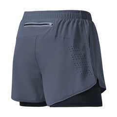 Men's Quick-Dry Running Shorts, Dual-Layer Training Shorts