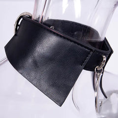 Gothic Style PU Leather Choker with Moon Pendant