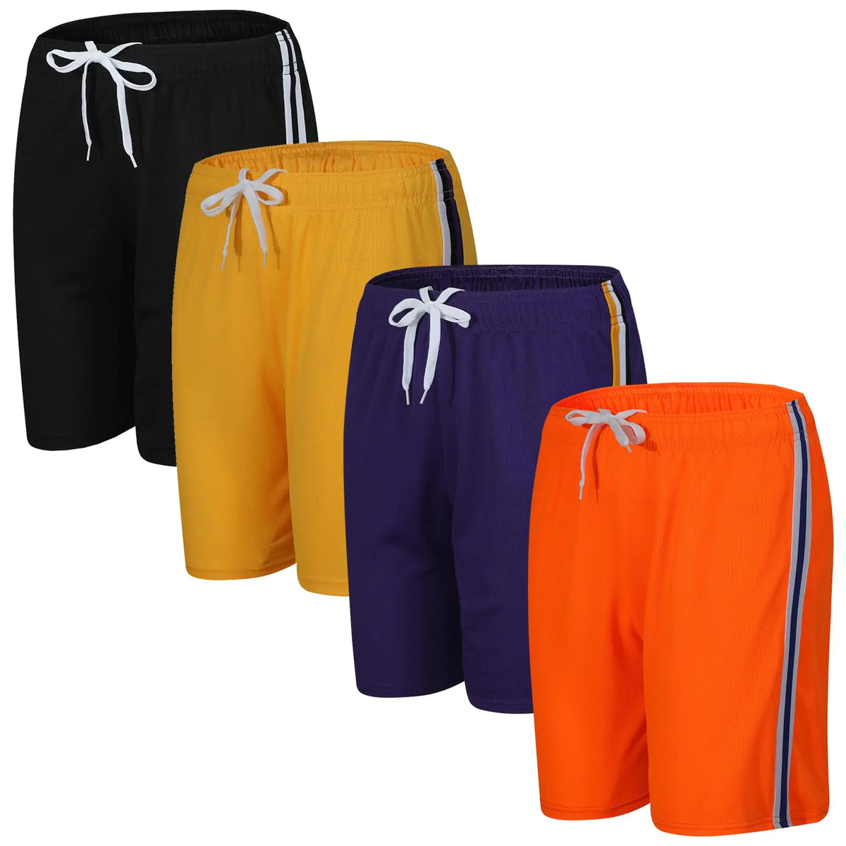 4-Pack Boys Athletic Shorts Youth Basketball Shorts Mesh Quick Dry Kids Shorts Moisture Wicking Shorts
